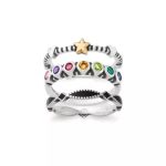 Multi Gemstone, Star and Cordoba Ring Stack