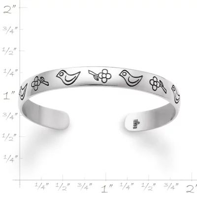 Child's Birds and Flowers Bracelet in Sterling Silver - Image 3