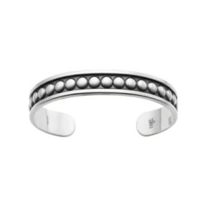 Beaded Cuff Bracelet in Sterling Silver