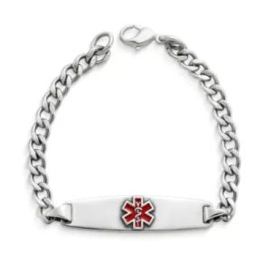 Enameled Medical Alert Bracelet in Sterling Silver