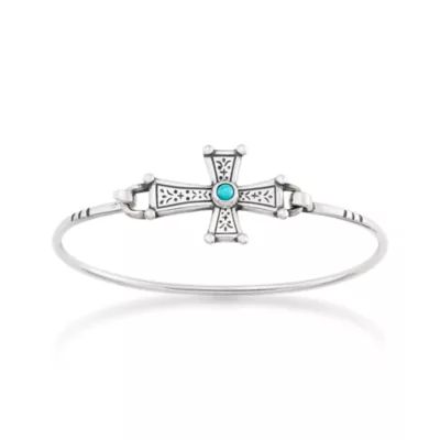 Mission Cross Hook-On Bracelet with Turquoise in Sterling Silver
