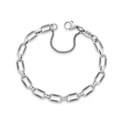 Ornate Links Charm Bracelet in Sterling Silver