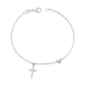 Faith and Love Link Bracelet in Sterling Silver