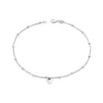 Heart Drop Anklet in 14K Yellow Gold