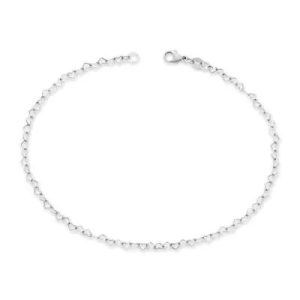Delicate Connected Hearts Anklet in Sterling Silver