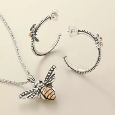 Bee Pendant in Sterling Silver and Bronze - Image 3