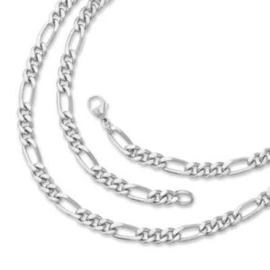Extra Heavy Figaro Chain in Sterling Silver
