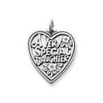 "Very Special Daughter" Charm in Sterling Silver