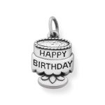 Tiny Birthday Cake Charm in Sterling Silver