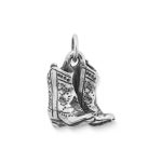 Cowboy Boots Charm in Sterling Silver