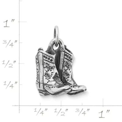 Cowboy Boots Charm in Sterling Silver - Image 5