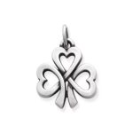 Shamrock of Hearts Charm in Sterling Silver