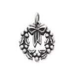 Holiday Wreath Charm in Sterling Silver