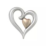 Joy of My Heart Pendant in Sterling Silver and 14K Yellow Gold