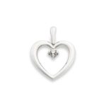 Heart with Diamond Pendant in Sterling Silver