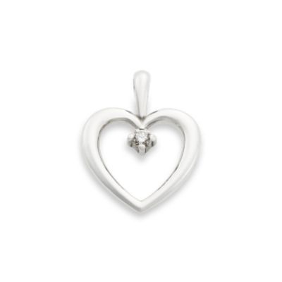 Heart with Diamond Pendant in Sterling Silver