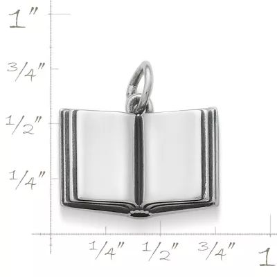 Open Book Charm in Sterling Silver - Image 3