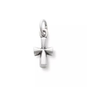 Small St. Teresa Cross Charm in Sterling Silver or 14K Yellow Gold