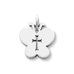 Crosslet Butterfly Charm in Sterling Silver
