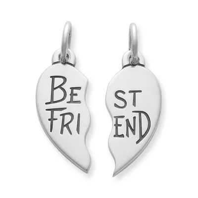 "Best Friend" Charm Set in Sterling Silver