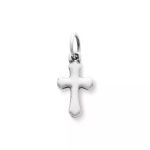 Flared Cross Charm in Sterling Silver or 14K Yellow Gold