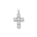 Petite Latin Cross Pendant with Diamonds in 18K Yellow Gold or 18K White Gold