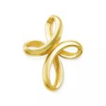Eternal Ribbon Cross Pendant in 14K Yellow Gold