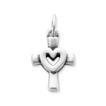 Centered in Love Cross Charm in Sterling Silver