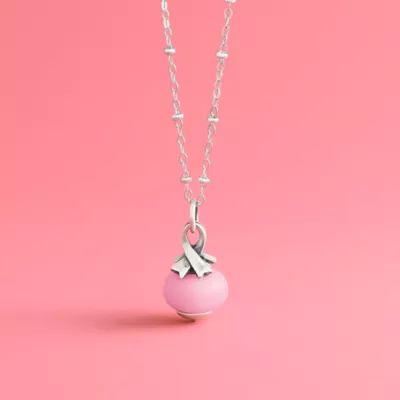 Awareness Ribbon Art Glass Charm in Sterling Silver - Image 3