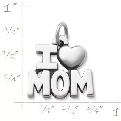 I Love Mom Charm in Sterling Silver - Image 2