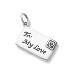 Enamel Love Letter Charm in Sterling Silver