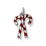 Enamel Candy Cane Charm in Sterling Silver