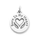 "Born In My Heart" Adoption Charm in Sterling Silver