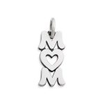 Love You Mom Charm in Sterling Silver or 14K Yellow Gold