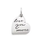 "Love You More" Charm in Sterling Silver or 14K Yellow Gold