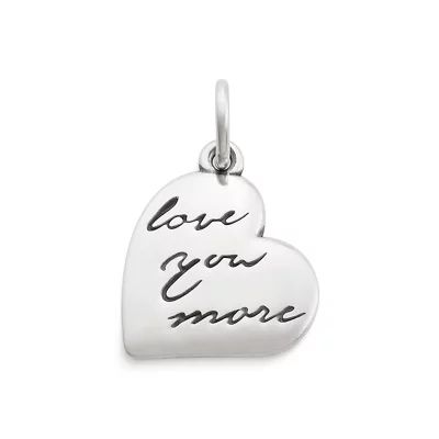 "Love You More" Charm in Sterling Silver or 14K Yellow Gold