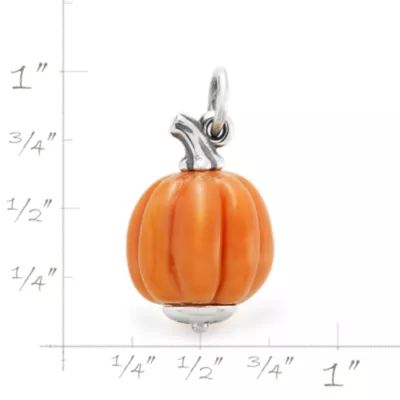 Harvest Pumpkin Art Glass Charm in Sterling Silver - Image 2