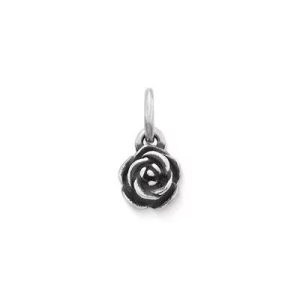 Mini Rose Charm in Sterling Silver or 14K Yellow Gold