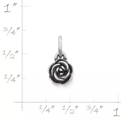 Mini Rose Charm in Sterling Silver or 14K Yellow Gold - Image 2