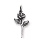 Rose Charm in Sterling Silver or 14K Yellow Gold