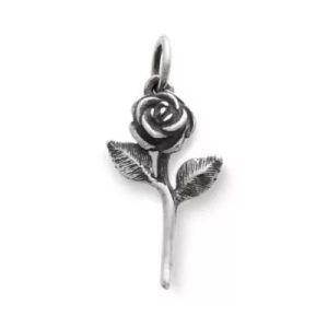 Rose Charm in Sterling Silver or 14K Yellow Gold