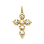 Antiquity Gemstone Cross Pendant in 14K Yellow Gold