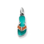 Enamel Flip-Flop Charm in Sterling Silver