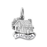 Alameda Cabin Charm in Sterling Silver