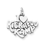 "I Love Kickapoo Kamp" Charm in Sterling Silver