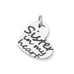"Sister in My Heart" Charm in Sterling Silver