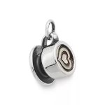 Enamel Latte Love Charm in Sterling Silver