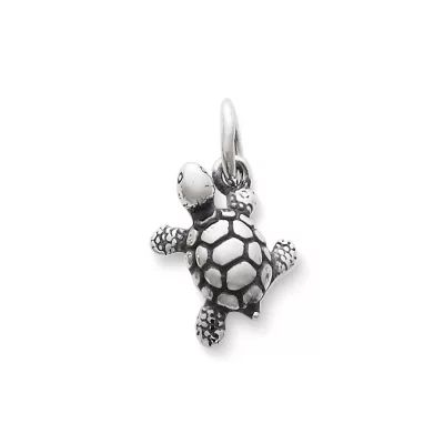 Turtle Charm in Sterling Silver or 14K Yellow Gold