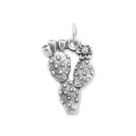Prickly Pear Cactus Charm in Sterling Silver