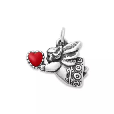 Enamel Love Angel Charm in Sterling Silver